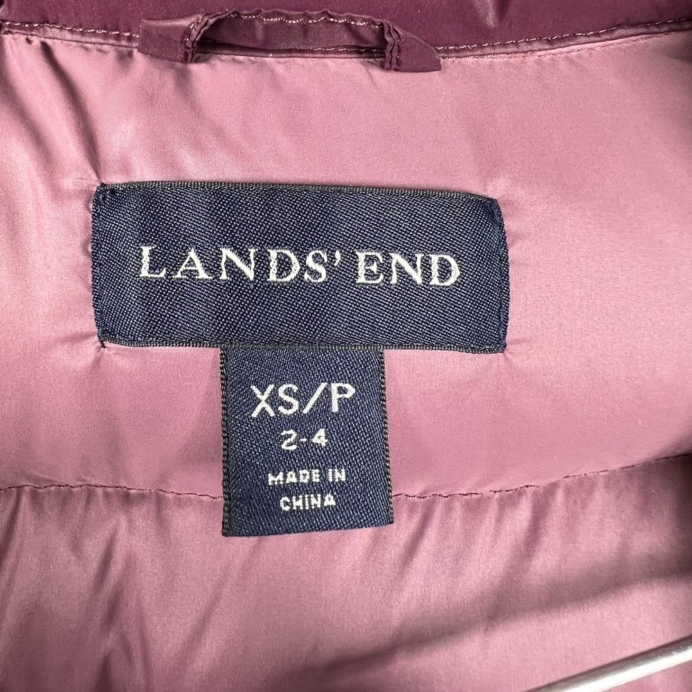 Lands' End Women's Plum Down Puffer Lightweight Jacket Snap/zipper Closure Sz XS - Picture 5 of 6